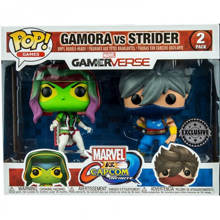 Set 2 Funko Pop! Gamora vs Strider Exclusivo - Capcom vs Marvel