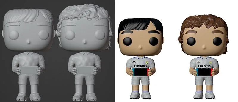 Dos Funko personalizados de hermanos, cada uno con su Nintendo Switch
